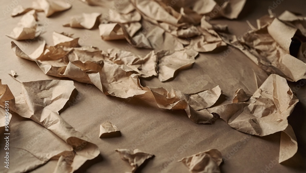 Scrunched beige paper background Scrunched beige paper background