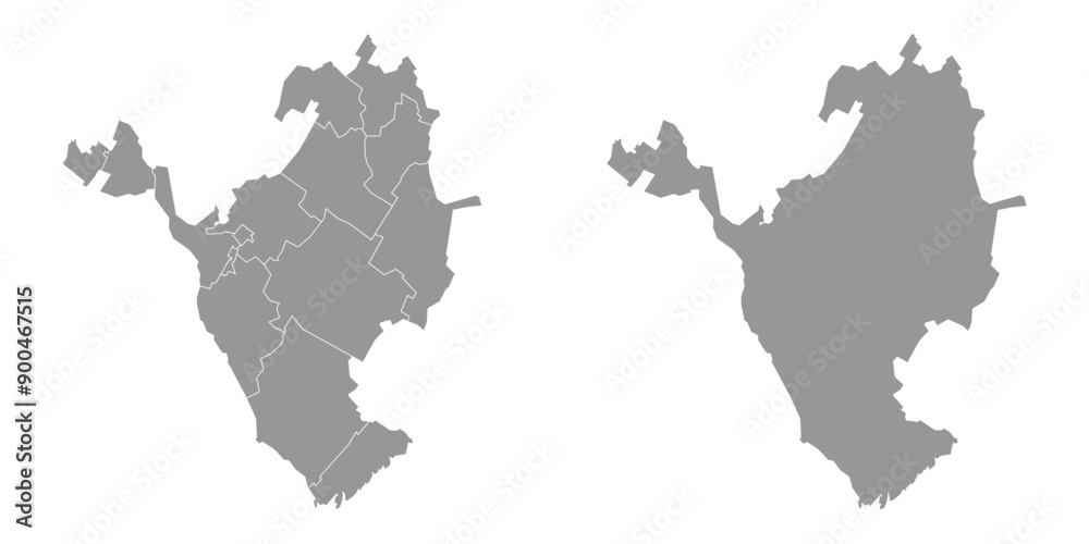 Naklejka premium Kalmykia map, administrative division of Russia. Vector illustration.