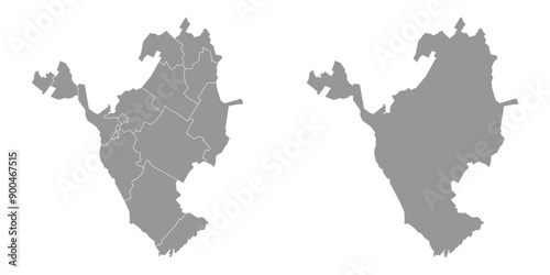 Kalmykia map, administrative division of Russia. Vector illustration.