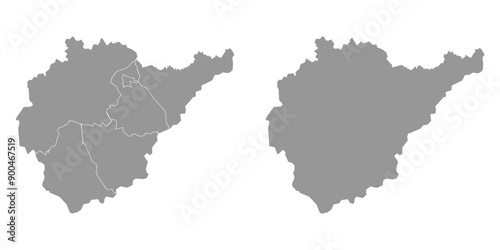 Jewish Autonomous Oblast map, administrative division of Russia. Vector illustration.