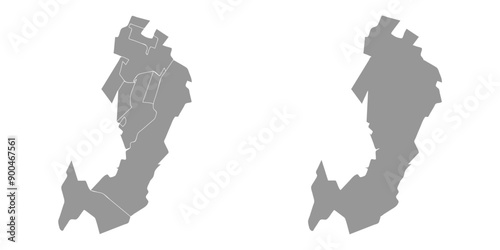 Ingushetia map, administrative division of Russia. Vector illustration.