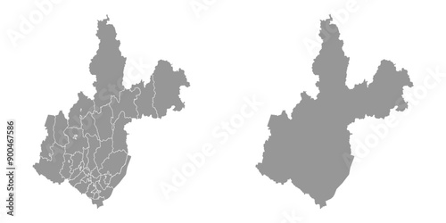 Irkutsk Oblast map, administrative division of Russia. Vector illustration.