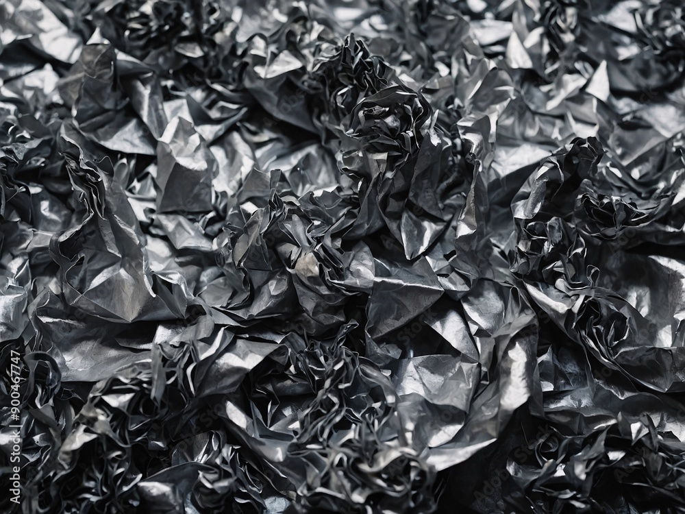 Scrunched silver paper background Scrunched silver paper background