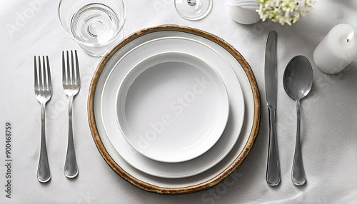 Elegant Table Setting with Silver Cutlery.