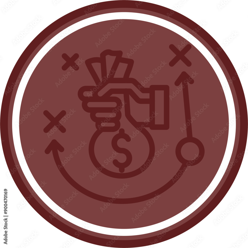Investment Strategies Vector Line Double Circle Maroon Investment Strategies Vector Line Double Circle Maroon