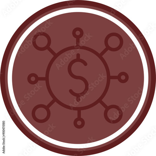 Crowdfunding Vector Line Double Circle Maroon