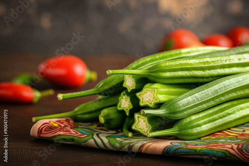 Okra or bhindi, popular ind...
