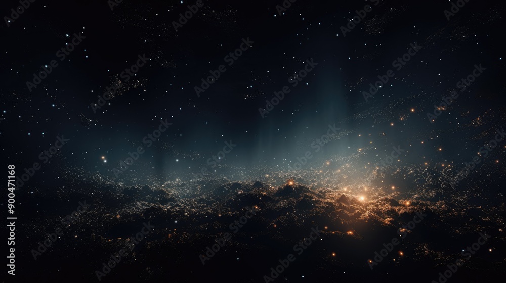 Glittering particles flowing in a dark space Glittering particles flowing in a dark space