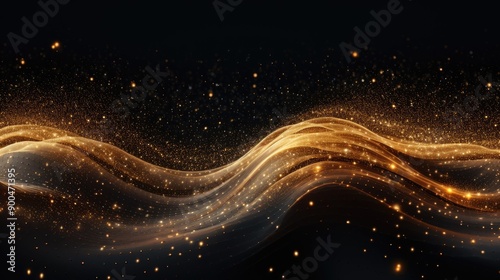 Glittering particles forming wave patterns © Haikal