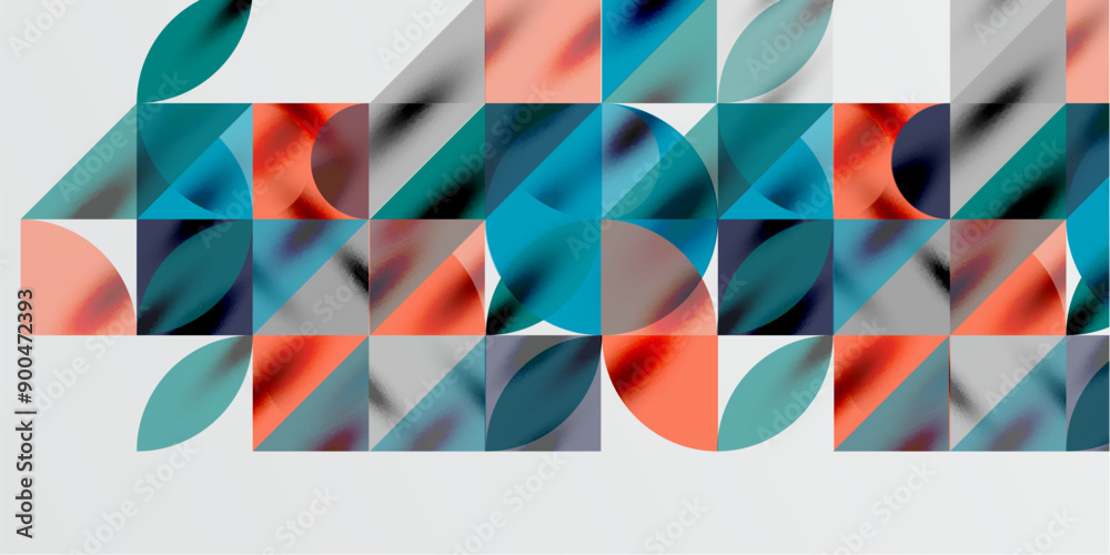 Triangles, round triangles and circles techno art. Vector Illustration For Wallpaper, Banner, Background, Card, Book Illustration, landing page