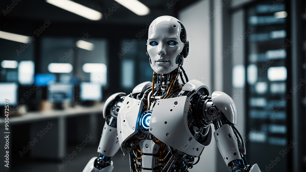 Robot in the process of self-learning and self-growth. Robot in the process of self-learning and self-growth.