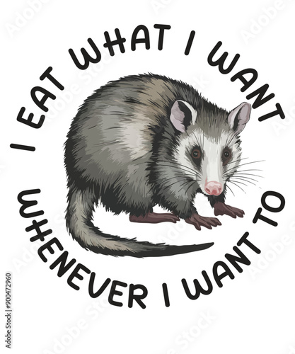 I eat what I want whenever I want to Funny Possum T-shirt, Sarcastic Sayings Shirt, Vintage 90s Gag Shirt, Funny Rat, Possum meme shirt, Possum quote, Possum saying, animal, art, drawing, mammal, sket