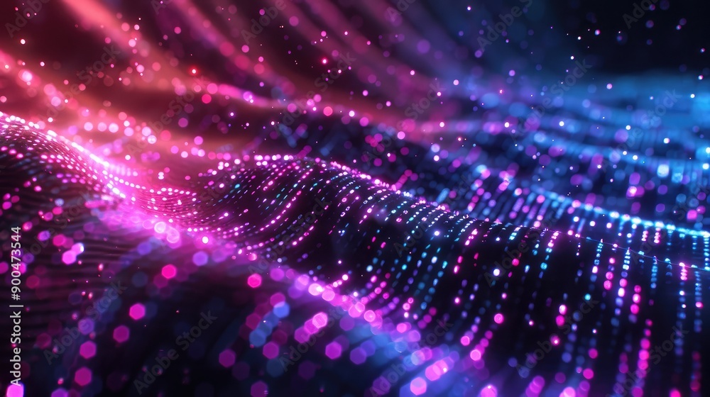 Glowing data streams in a digital matrix Glowing data streams in a digital matrix