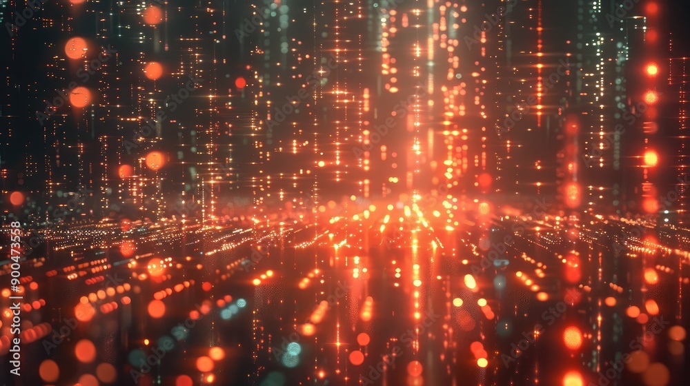 Glowing data streams in a digital matrix Glowing data streams in a digital matrix