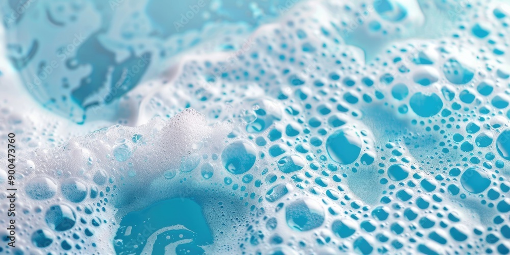 A close-up shot of a foamy surface with bubbles, perfect for use in illustrations or designs related to soap, cleaning products, or chemical reactions