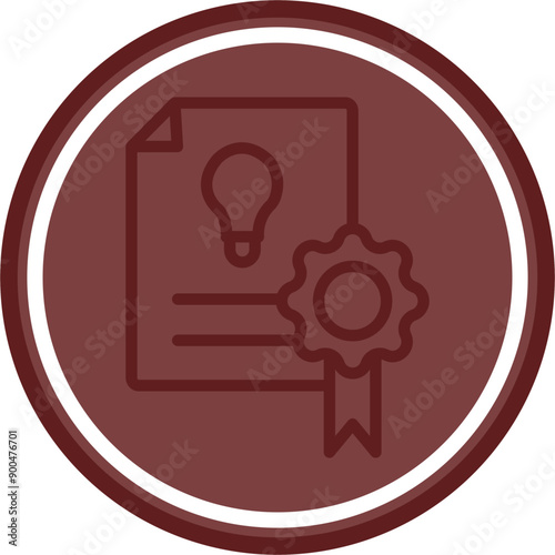 Patent Vector Line Double Circle Maroon