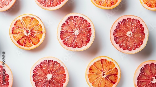 Close-up of a pattern made of fresh, juicy blood oranges. photo