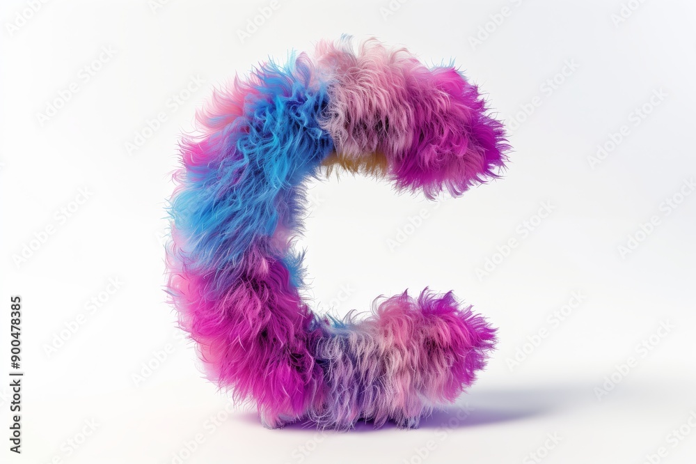 Alphabet C made of fluffy fur Alphabet C made of fluffy fur