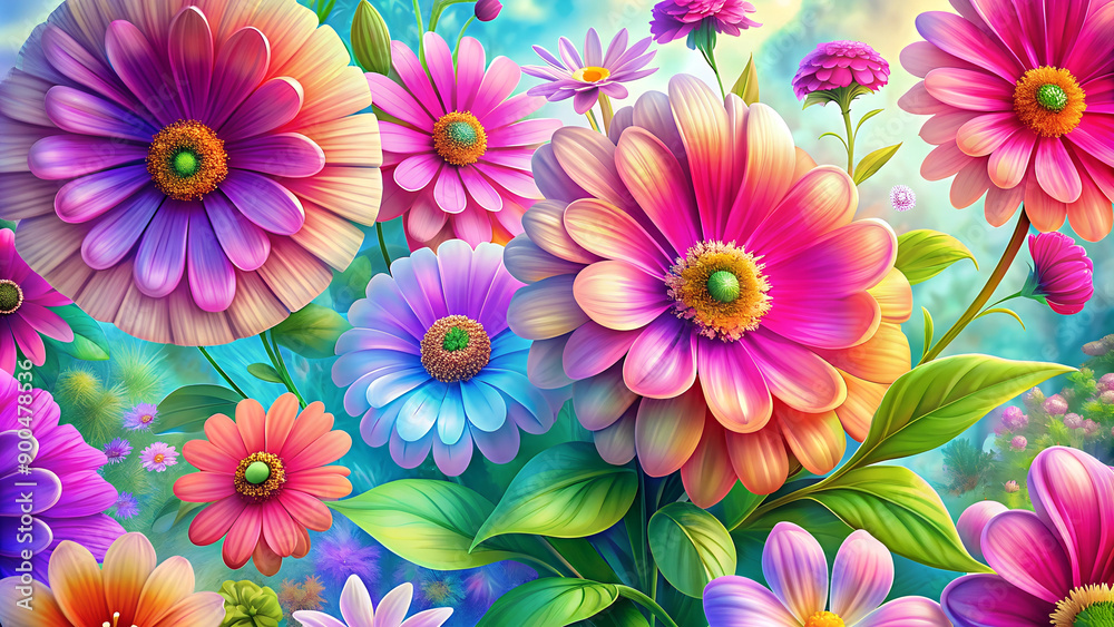 Obraz premium Floral background in pastel tones
