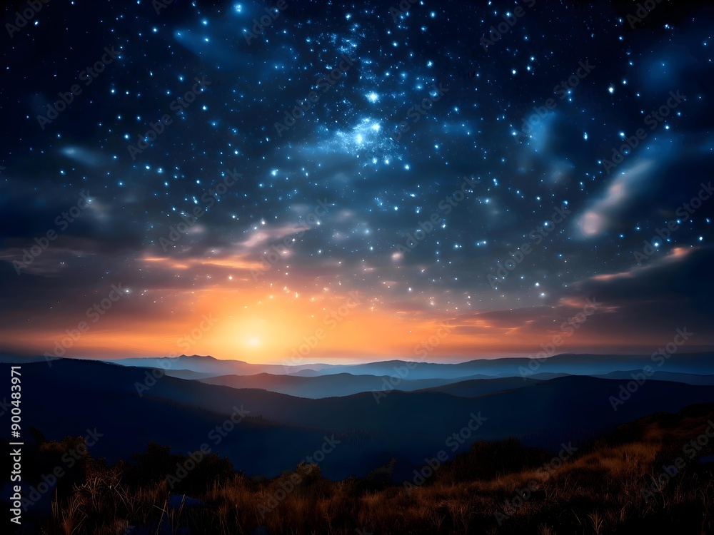 The world with stars twinkling in the sky, In the early morning it was very beautiful and clearly visible stars. The world with stars twinkling in the sky, In the early morning it was very beautiful and clearly visible stars.