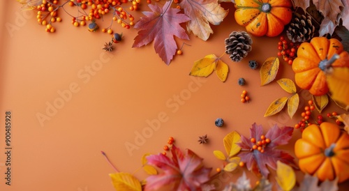 Autumn Maple Leaves With Bokeh