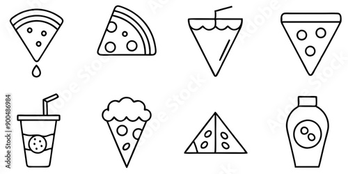 Different Styles of Pizza Slices and Refreshing Soft Drinks: Ideal for Meals and Parties
