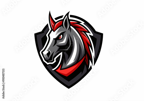 Wallpaper Mural animal, black, defense, design, elegance, elegant, face, graphic, guard, head, horse, horse logo, icon, illustration, logo, luxurious, luxury, mascot, protect, secure, security, shield, stallion, Torontodigital.ca