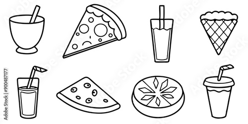 Different Styles of Pizza Slices and Refreshing Soft Drinks: Ideal for Meals and Parties