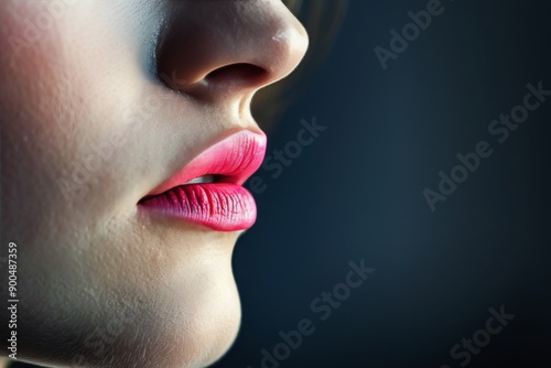 Woman With Pink Lipstick