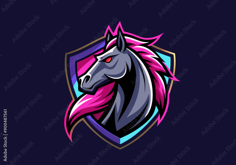 custom made wallpaper toronto digitalanimal, black, defense, design, elegance, elegant, face, graphic, guard, head, horse, horse logo, icon, illustration, logo, luxurious, luxury, mascot, protect, secure, security, shield, stallion,