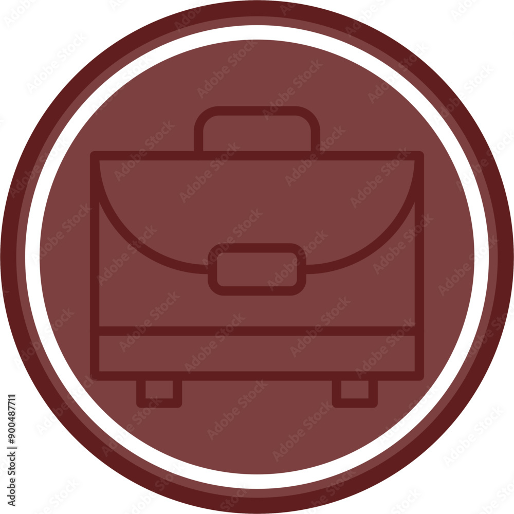 Briefcase Vector Line Double Circle Maroon Briefcase Vector Line Double Circle Maroon