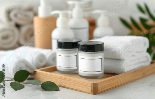 Bottles of Lotion on a Tray
