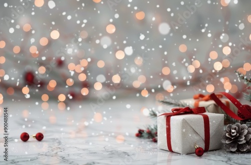 Christmas Decor With Candle and Gift