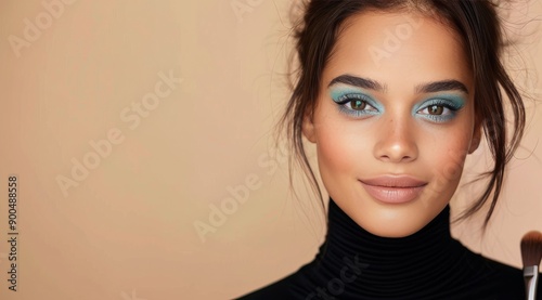 Woman in Black Turtleneck Smiling