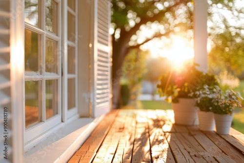 Sunset View From a Porch