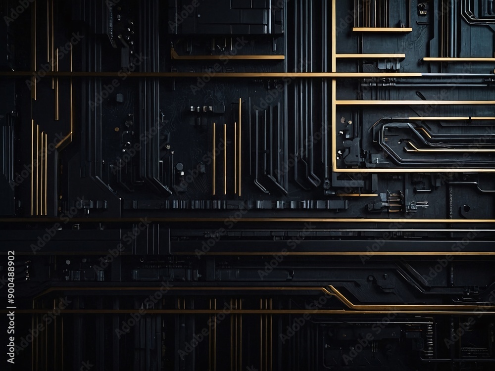 Sleek tech abstract Dark, modern background with intricate technological patterns - high contrast Sleek tech abstract Dark, modern background with intricate technological patterns - high contrast