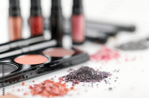 Red And Black Eyeshadow Palettes And Lipsticks