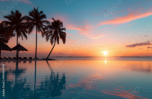 Sunset Over Tropical Ocean