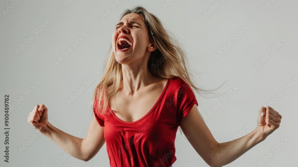 Woman with Blonde Hair Screaming Woman with Blonde Hair Screaming