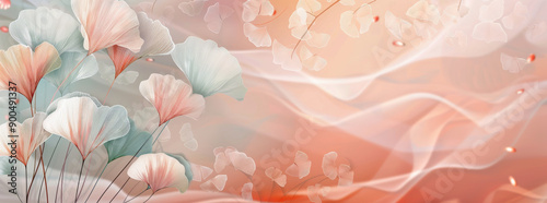 Pastel Ginkgo Leaves in a Soft Light