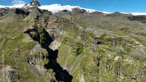 Mulagljufur Canyon summer in Iceland photo