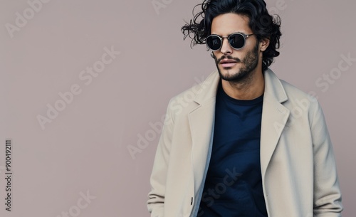 Man in Tan Coat and Sunglasses Outdoors
