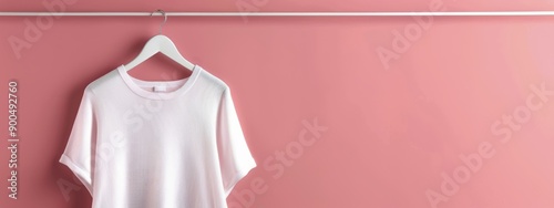 White Sweater Hanging on Pink Wall