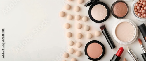 Makeup Products On White Background