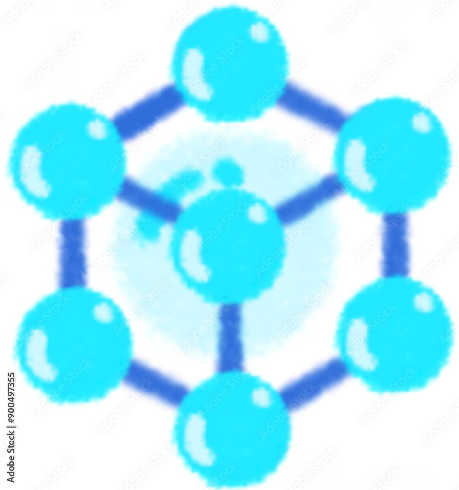 An illustrated diagram featuring icons representing the formulas of chemical elements and molecules An illustrated diagram featuring icons representing the formulas of chemical elements and molecules