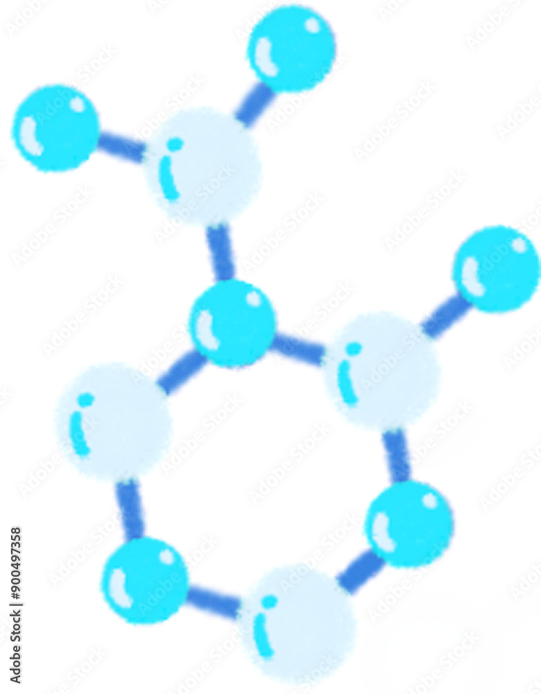 An illustrated diagram featuring icons representing the formulas of chemical elements and molecules An illustrated diagram featuring icons representing the formulas of chemical elements and molecules
