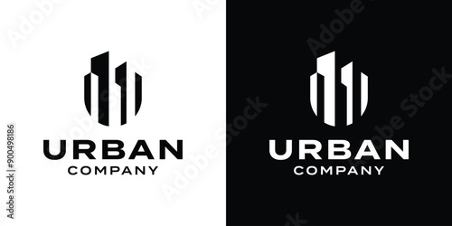 Urban Letter U Logo Vector Design Illustration.