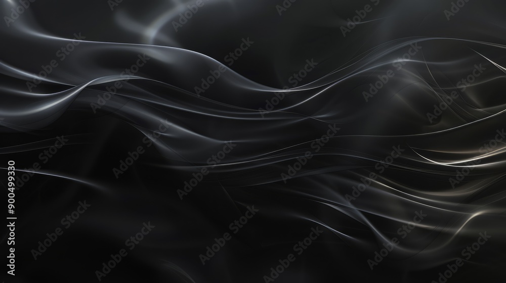 Obraz premium Elegant black texture with gray smoky swirls. Modern background for phone wallpapers and web page design.