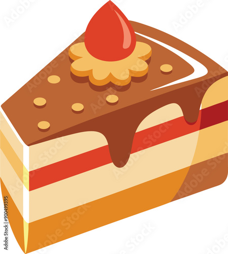 Vector cake piece illustration 