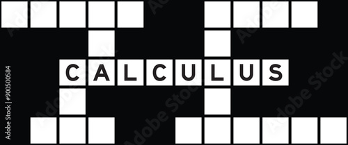 Alphabet letter in word calculus on crossword puzzle background